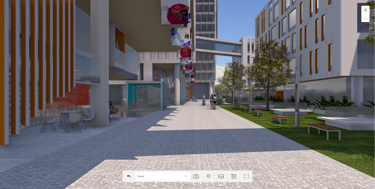 A multi-functional work space plaza