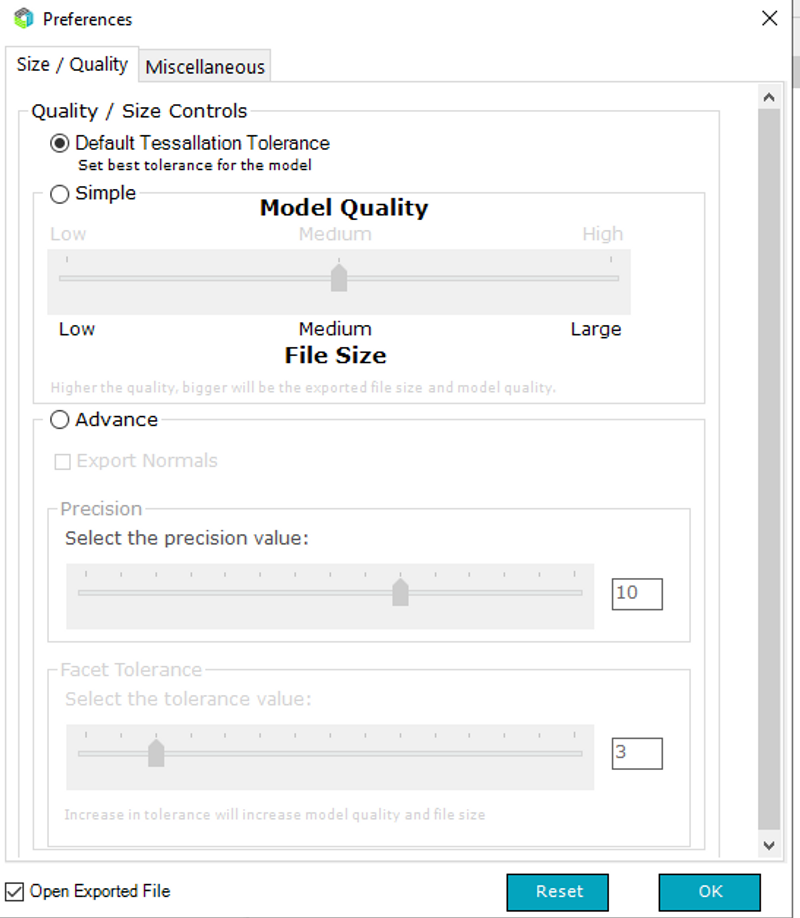 USDz Exporter Revit_Perference
