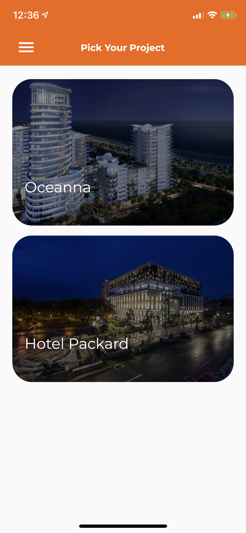 App: Pick a project