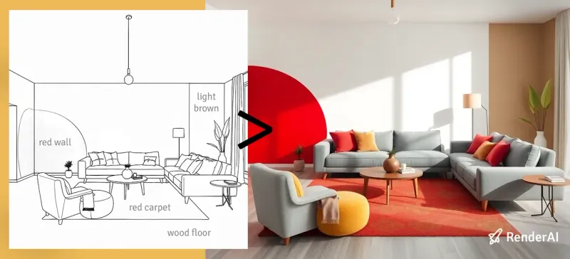 Guide the AI directly with notes, get stunning interiors in seconds