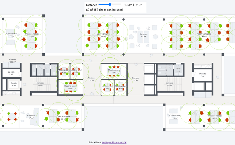 Built with Archilogic: Social Distance Calculator