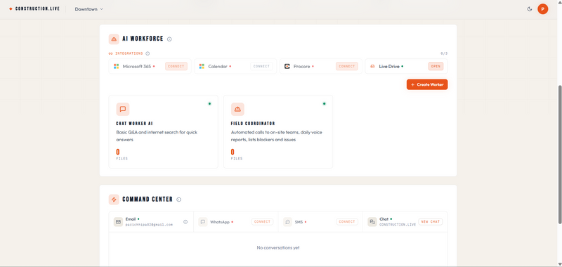 Third-party integration and command center dashboard