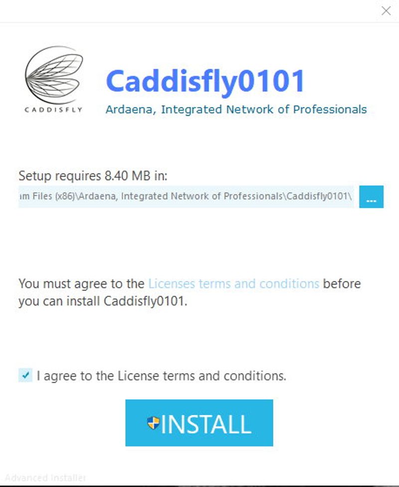 Caddisfly Installation Window