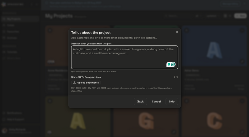 Enter or Upload Project Brief