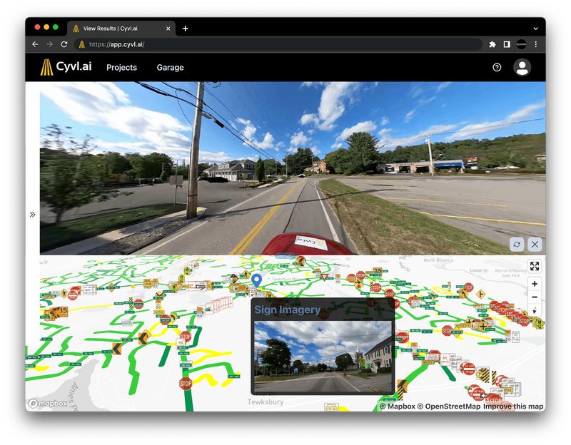 Cyvl.ai Platform - Streetview w/MUTCD Signs