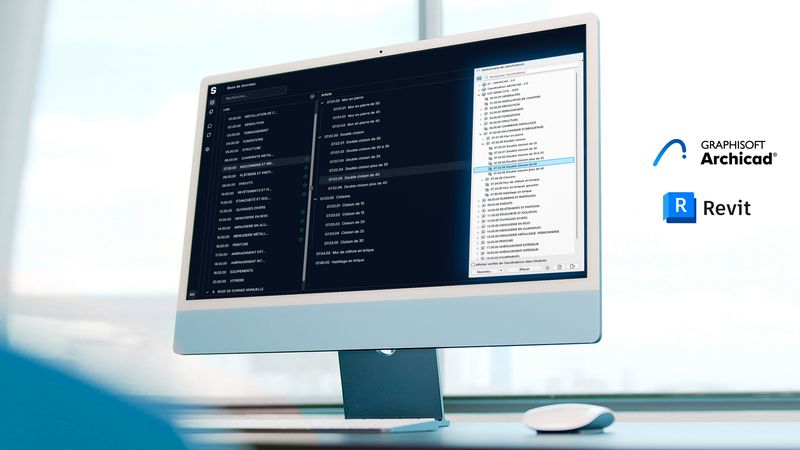 CostWaves easily converts classification systems from Archicad or Revit into an integrated database.